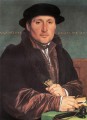 Joven desconocido en su escritorio Renacimiento Hans Holbein el Joven
